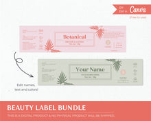 Load image into Gallery viewer, Product Label Essential Oil Label Lip balm Label Skincare Label Edit Canva Label

