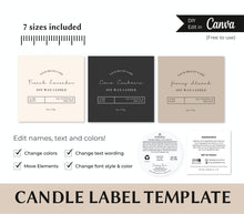 Load image into Gallery viewer, Candle Label Sticker Editable Candle Label Luxury Candle Label Modern Candle DIY

