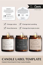 Load image into Gallery viewer, Candle Label Template Canva Label Candle Printable Sticker Candle Label
