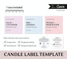 Load image into Gallery viewer, Candle Label Canva Candle Business Label DIY Canva Candle Sticker Template
