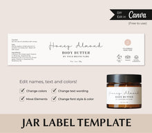 Load image into Gallery viewer, Minimalistic Body Butter Label Template Luxury Body Scrub Label Template Elegant
