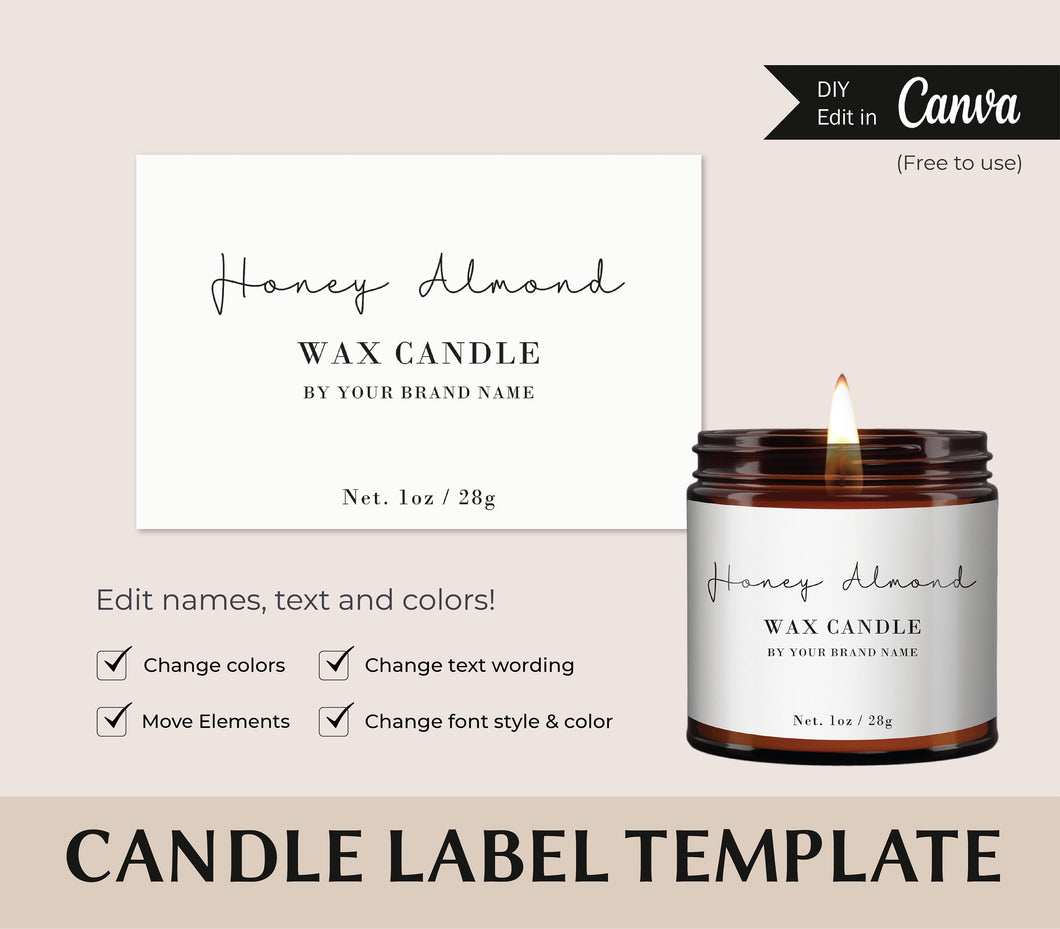 Minimalistic Candle label Template