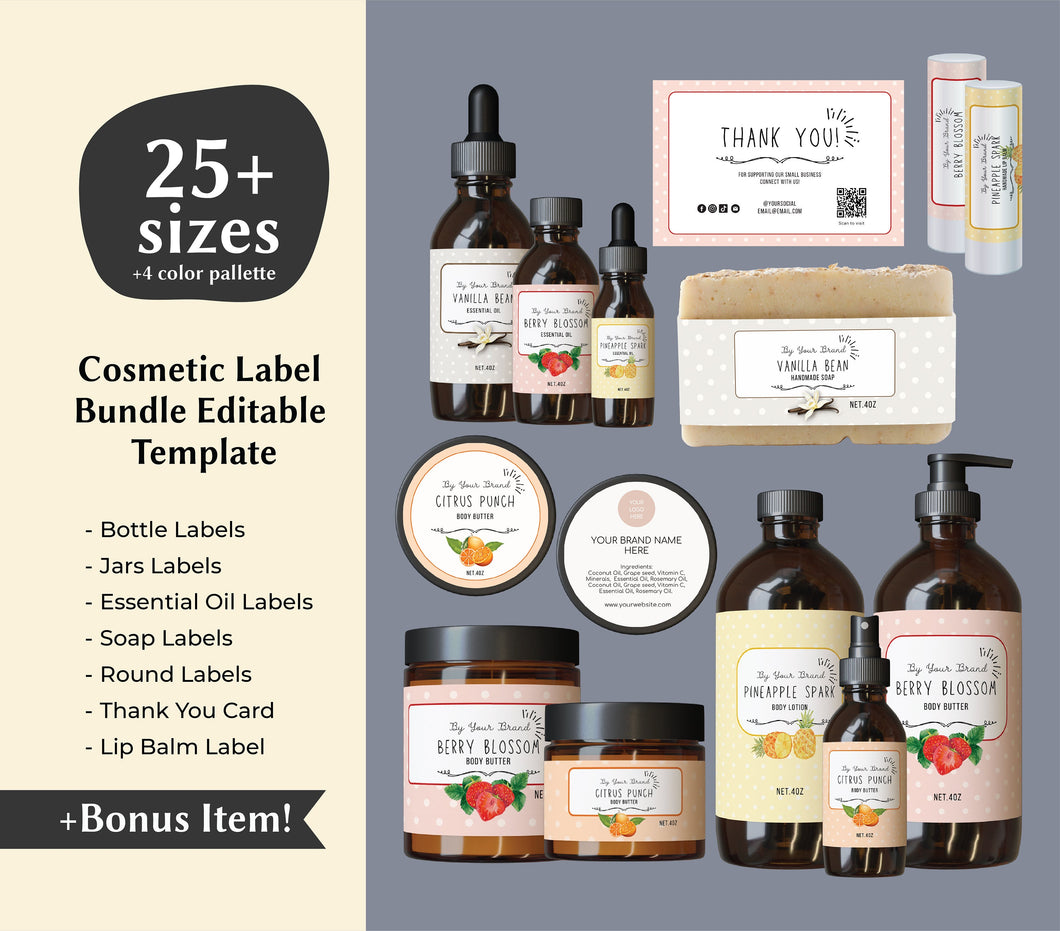 Fun Cosmetic Product Label Template Body Butter Label Template Jar Label