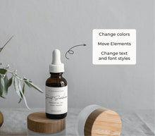 Load image into Gallery viewer, Essential Oil Label Printable DIY Dropper Bottle Packaging Template Bottle Label Canva
