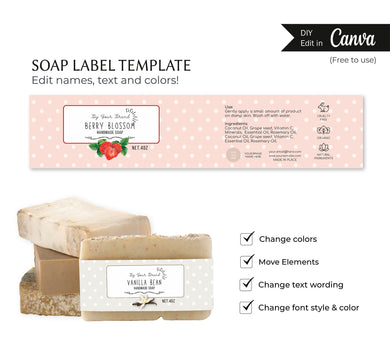 Printable Soap Label Wrap Around Soap Bar Canva Sticker Label Soap Sticker Label DIY