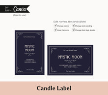 Load image into Gallery viewer, Candle Label Template Canva Label Candle Branding Kit Candle Halloween Label
