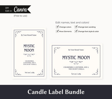 Candle Business Branding Kit Candle Sticker Label Candle Care Card