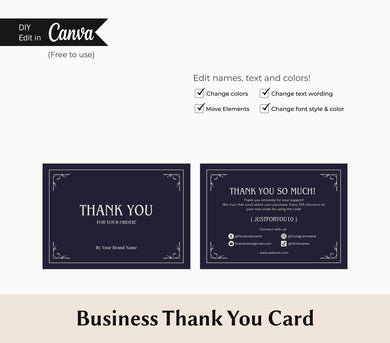 Thank You Card Template Witchy Thank You Insert Card Canva Thank You