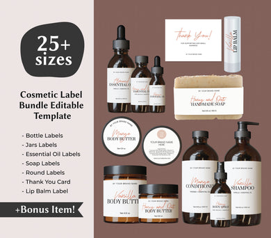 Trendy Product Label Template Cosmetic Label Template Skincare Label