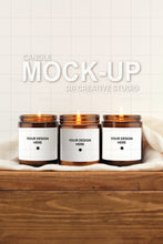 Load image into Gallery viewer, Candle Mock Up Three Candle Mock-Up Boho Candle Label Mock Up Three Candle PSD
