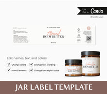 Load image into Gallery viewer, Label Jar Template Label Cream Jar Body Scrub Label Canva Cosmetic Label Jar
