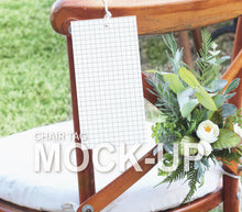 Load image into Gallery viewer, Chair Tag Mockup Wedding Chair Tag Mock up Reserved Seat Sign Mock up Chair Name
