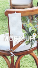 Load image into Gallery viewer, Chair Tag Mockup Wedding Chair Tag Mock up Reserved Seat Sign Mock up Chair Name
