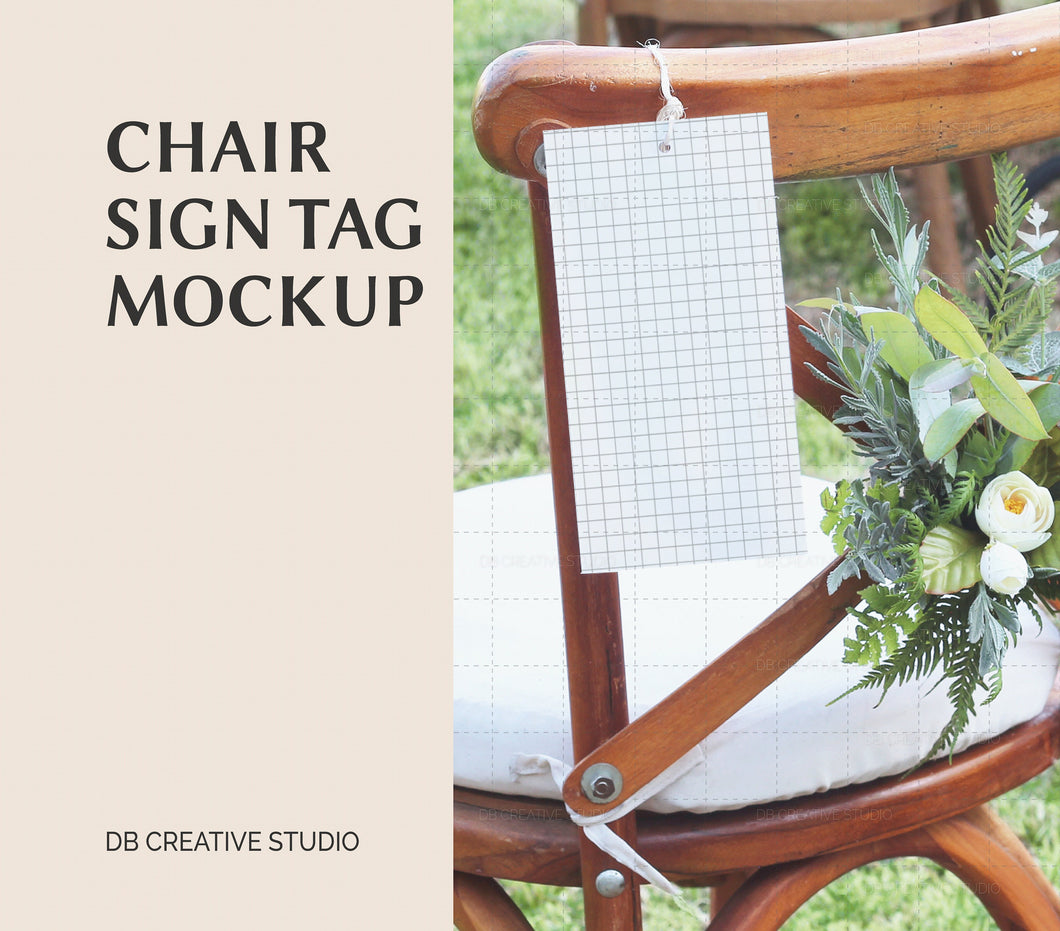 Chair Tag Mockup Wedding Chair Tag Mock up Reserved Seat Sign Mock up Chair Name