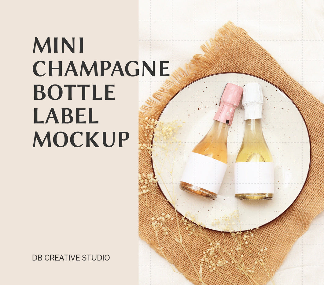 Mini Champagne Label Mockup Champagne Label Mockup Mini Champagne Bottle