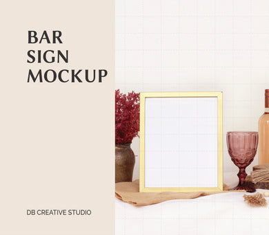 Signature Drink Mock Up Bar Signage Mockup Bartender Sign Mock Up 8x10 Sign