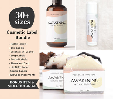 Bundle Cosmetic Label Template Beauty Product Label Cosmetic