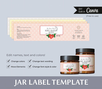 Whipped Body Butter Label For 8oz Jars Circle Label Custom Label For Jar Canva Label