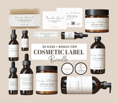 Luxury Cosmetic Label Editable Skincare Label Custom Skin Care Label Design