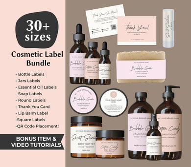 Stylish Cosmetic Product Label Template Canva Product Label Sticker Product